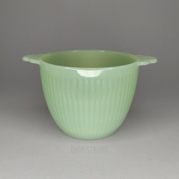 Vintage Anchor Hocking Fire-King Jadeite Jane Ray Ribbed Open Sugar Bowl No Lid - Picture 1 of 9